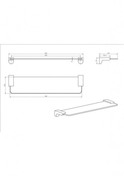 Полка стекло CeramaLux 51011, Хром