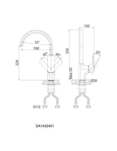 Смеситель для кухни DK Berlin Kunste (DA1432413)