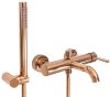 Смеситель для ванны и душа REA LUNGO ROSE GOLD розовое золото настенный, REA-B6695