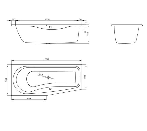 Ванна стальная Bette Luna 2760-000+PLUS 170x75