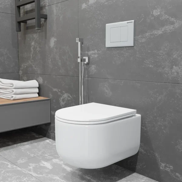 Унитаз подвесной Charus Elmo EWC700-129W безободковый, торнадо, с сиденьем микролифт, белый