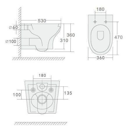 Унитаз подвесной Boheme Fiore 978-SET-B черный матовый