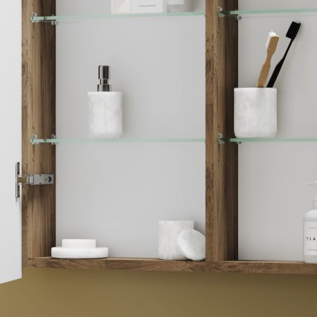 Зеркальный шкаф для ванной комнаты SANCOS Mirror 990x150х740 мм, с LED подсветкой, цвет дуб чарльстон,  MI100ECH