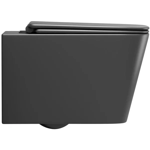 Унитаз подвесной Grossman GR-4404BMSQ безободковый, торнадо, с сиденьем микролифт, черный матовый