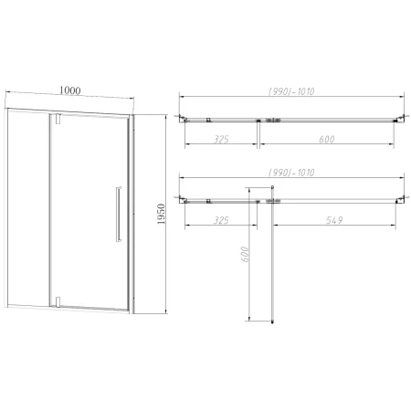 Душевая дверь Vincea Slim-N VDP-4SN100CL 100 см, профиль хром, стекло прозрачное