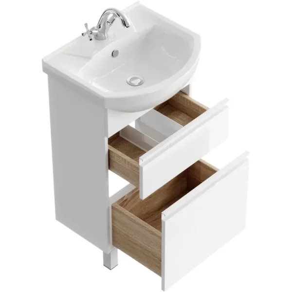 Тумба под раковину Aqwella Rodos ROD01052N 45 см, напольная, белый