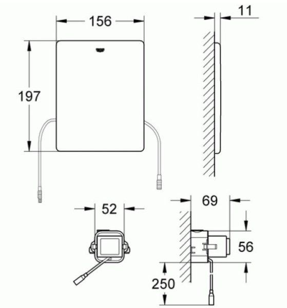 Кнопка смыва Grohe Tectron Skate 38934SD0 для унитазов, электронная