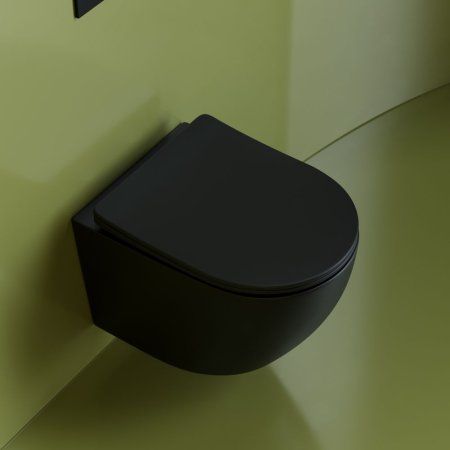 Унитаз подвесной Ceramica Nova Uno CN11001MB микролифт, черный матовый