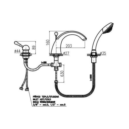 Смеситель Rav Slezak Labe L069.5SSM для ванны бронза