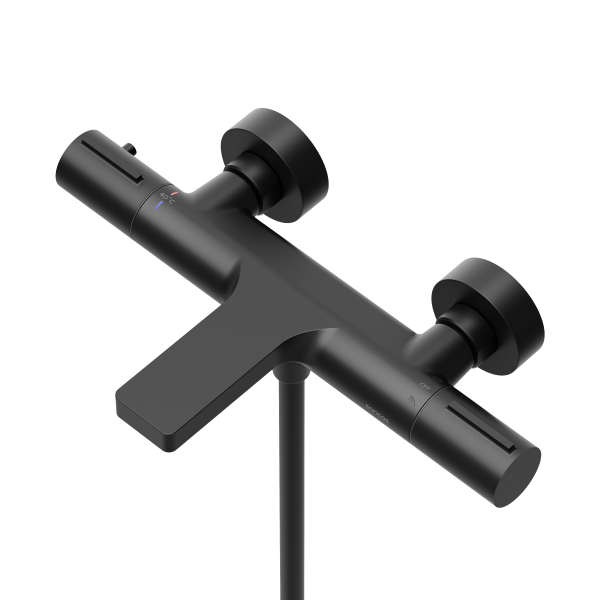 Термостатический смеситель для ванны и душа SANCOS Etna, черный матовый,  SC9006MB