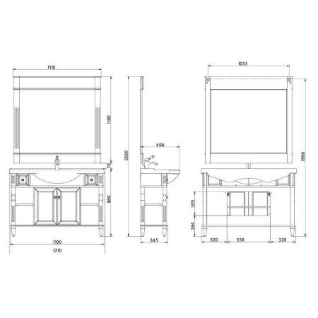 Зеркало Migliore Kantri 26747 120 antracite anticato
