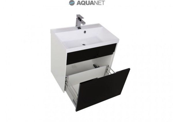 Тумба под раковину Aquanet Латина 00180001 70 черная, 1 ящик
