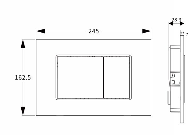 Клавиша смыва Allen Brau EVO S 9.2EV01.GR графит