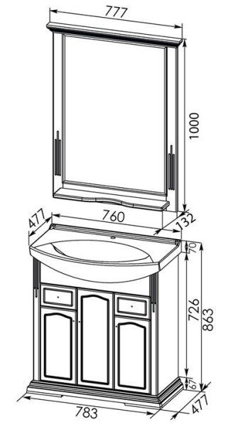 Тумба под раковину Aquanet Лагуна 00175299 75