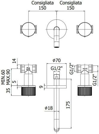 Смеситель Paffoni Jo JO003NO для раковины, черный