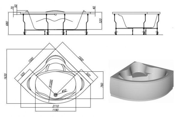 Акриловая ванна Kolpa San Loco 150х150