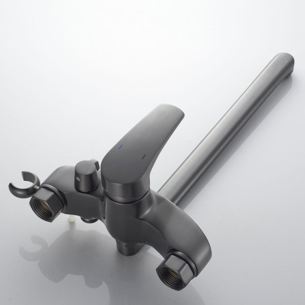 Смеситель для ванны универсальный Shevanik S5QD07GY2TRW, Оружейная сталь