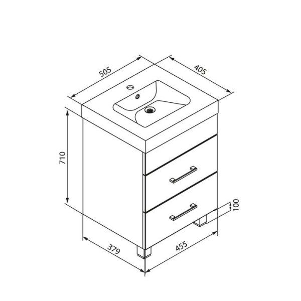 Тумба напольная 50 см белая IDDIS New Custo (NCFGU5MJ0WOR0iAK95RJ)