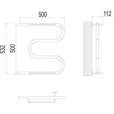 Полотенцесушитель водяной Terminus М-образный (1") 50х50 4620768880339, хром