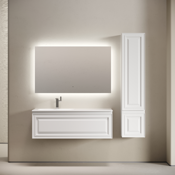 Тумба подвесная SANCOS Very левая 1195х445х406, c одним  ящиком оснащенным доводчиками, Bianco , VR120LW