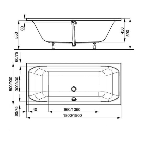 Акриловая ванна Ideal Standard Active K181601 180x80