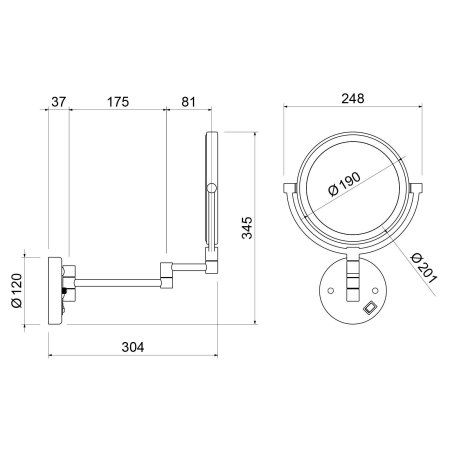 Зеркало с подсветкой Timo Saona никель (13376/13)