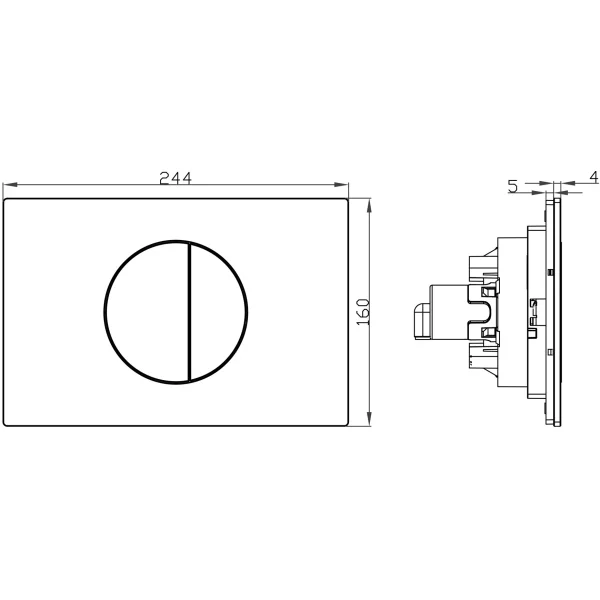 Кнопка смыва Point Венера PN44073BC для инсталляции, черный/хром