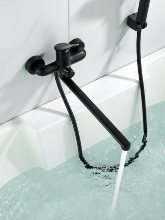 Смеситель для ванны Shevanik S4722H, Черный
