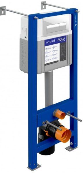 Инсталляция Cersanit AQUA  Cersanit SMART M 40 для унитаза с бачком механическая кнопка PRESTO пластик белый 63567