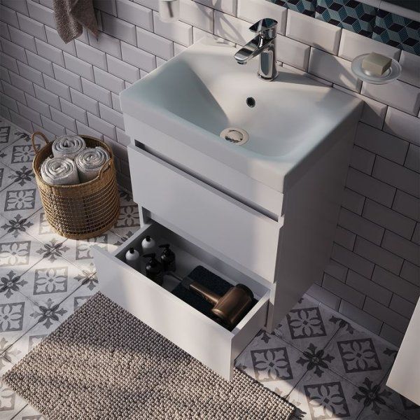 Тумба с умывальником IDDIS подвесная с ящиками, белая, 50 см, Zodiac. Подходит ум. 3505000i28 (ZOSDD5EOCBKF0iMI95JKK)