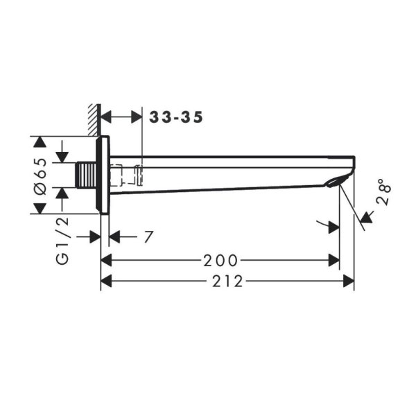 Излив Hansgrohe Rebris S 72430670 для ванны, черный матовый