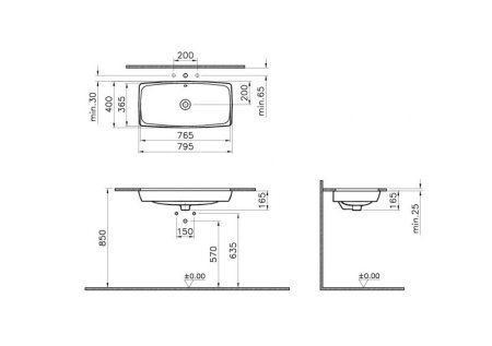 Раковина VitrA Metropole 5669B003-0012 80