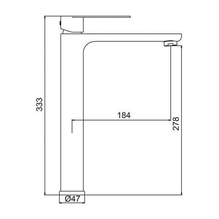 Смеситель для раковины Frap F806-26 F10806-26 высокий, черный