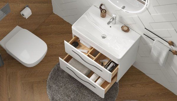 Тумба подвесная Velvex Jill 80, белый матовый (tp.JIL.9595.80.2Y белый матовый)