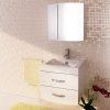 Тумба-умывальник COMFORTY "Лаура-60-2" подвесная белый глянец с раковиной "Quadro 60 "