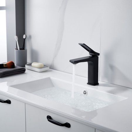 Смеситель для ванны однорычажный с гайкой Shevanik S4601H, Черный