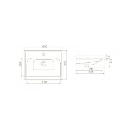 Мебельная раковина Smile Frame 60