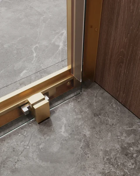 Душевая дверь Cezares Molveno MOLVENO-BF-1-160-C-BORO-IV 160 см, профиль золотой матовый, стекло прозрачное