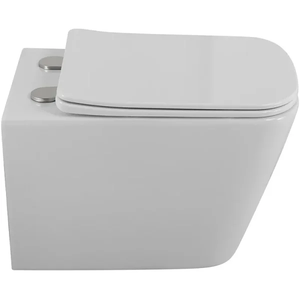 Унитаз подвесной BelBagno Due 2.0 BB7107CHR/SC безободковый, с сиденьем микролифт, белый