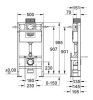 Система инсталляции  Grohe Rapid SL 38586001 для унитазов, усиленная