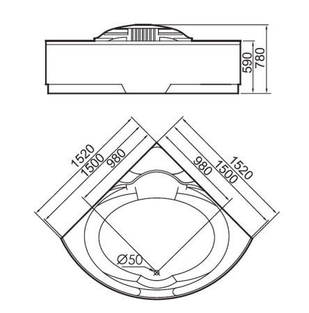 Акриловая ванна Gemy G9082 O с гидромассажем