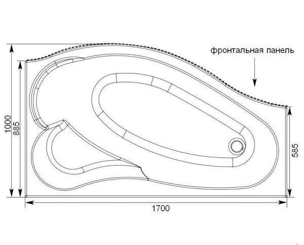 Акриловая ванна Aquanet Palma 00204023 170х90 R