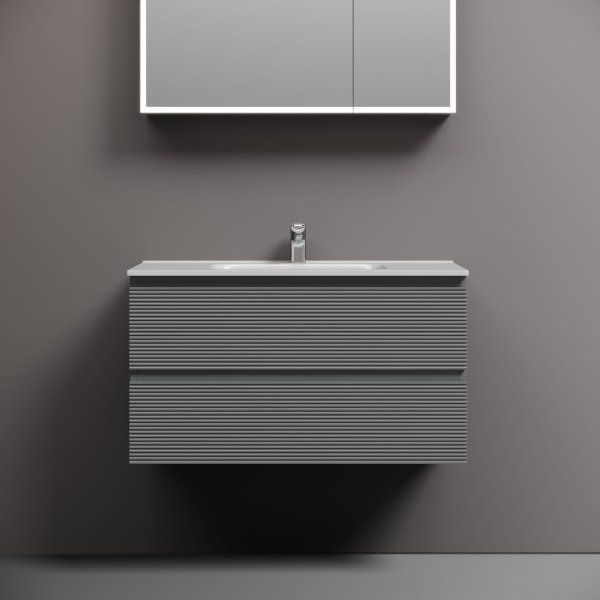 Тумба подвесная SANCOS Folk 890х445х500, c двумя ящиками оснащенными доводчиками, Ergraut soft, FL90ES