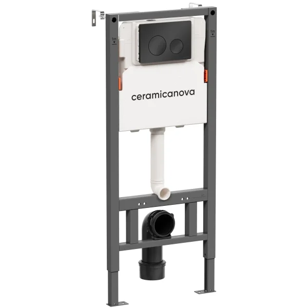 Инсталляция для унитаза Ceramica Nova Balance Circle CN121001MB с кнопкой смыва, черный матовый