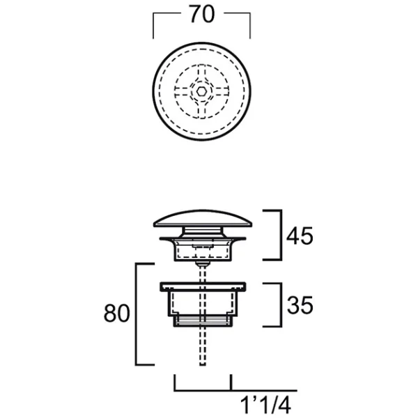 Донный клапан Simas PLCE bi matt