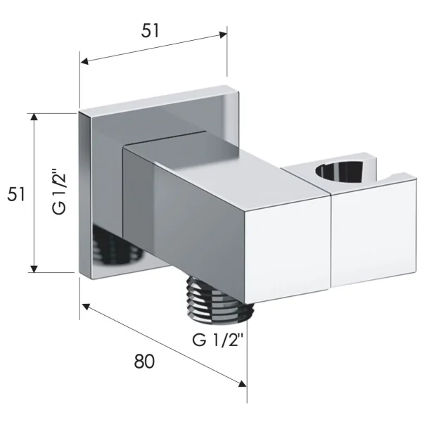 Подключение для душевого шланга с держателем Remer 337S