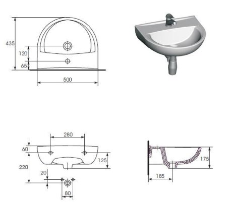 Раковина Cersanit President UM-P50/1 50