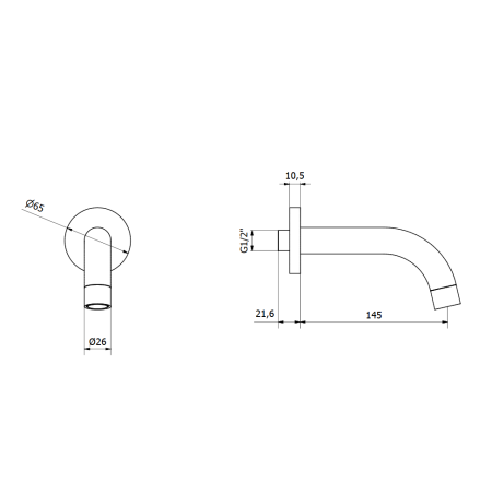 Излив для ванны IB Rubinetterie MilanoTorino MT320NP черный матовый