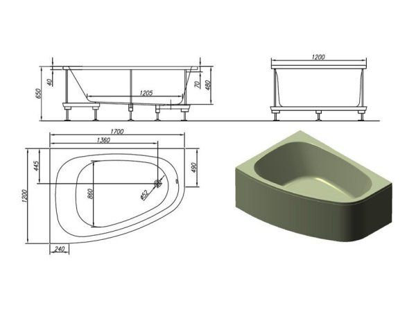 Акриловая ванна Kolpa San Chad 170х120 R