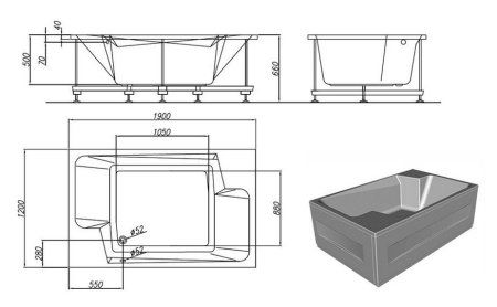 Акриловая ванна Kolpa San Nabucco 190х120